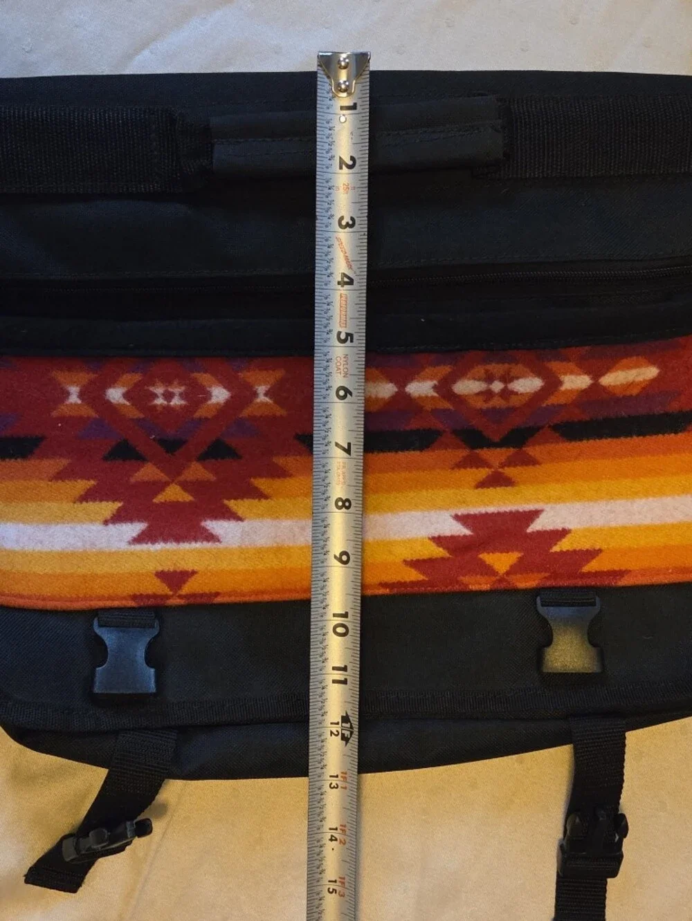 Messenger Bag with Fabric Panel